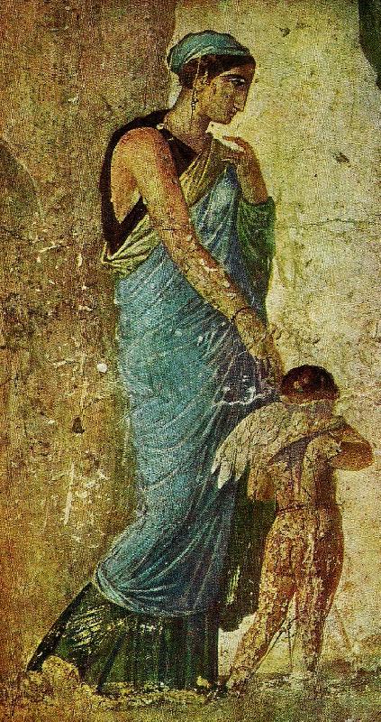  romersk vaggmalning me3d kvinna i grekisk drakt
